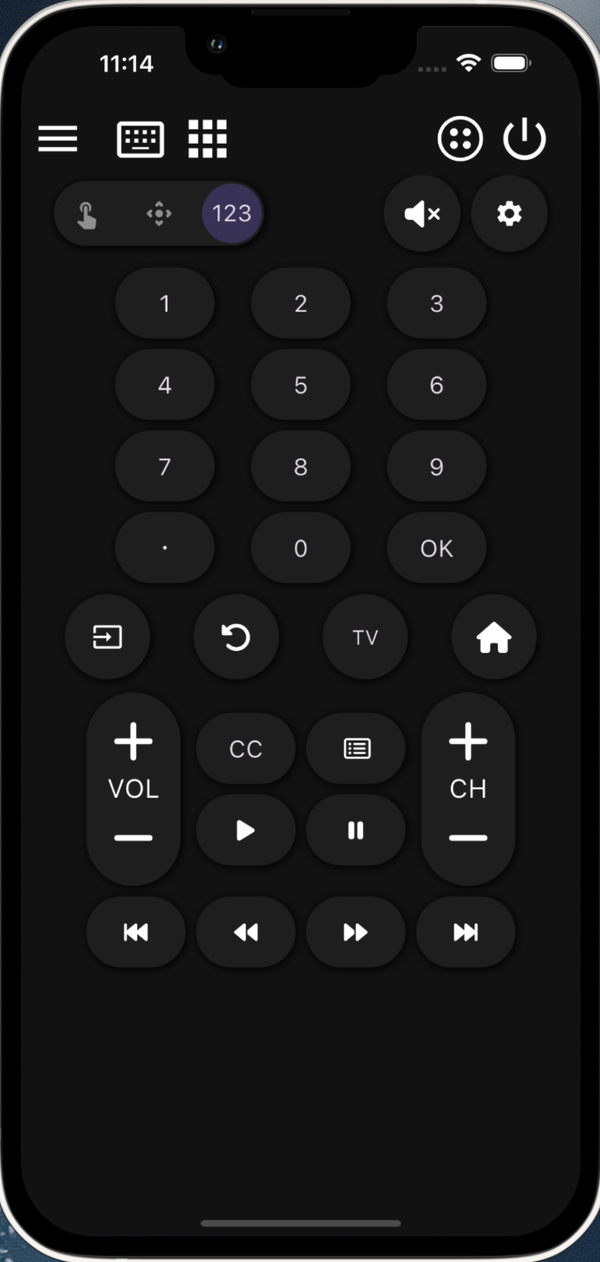Number pad for channels